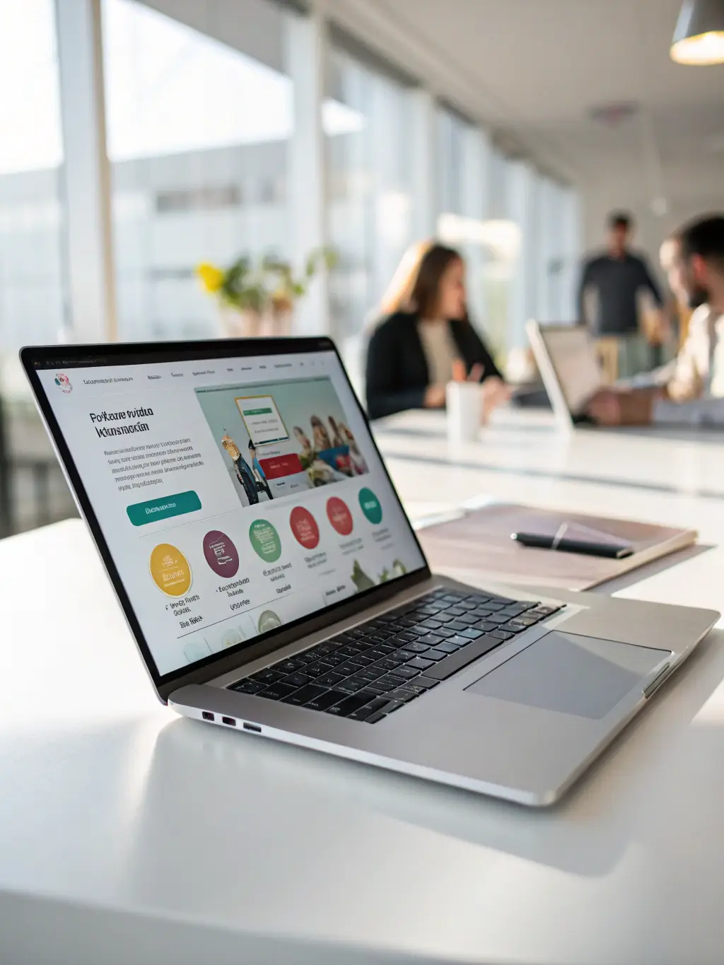 A sleek and modern website design displayed on a laptop screen, exemplifying Novaluchs' web design capabilities and user-centric approach.