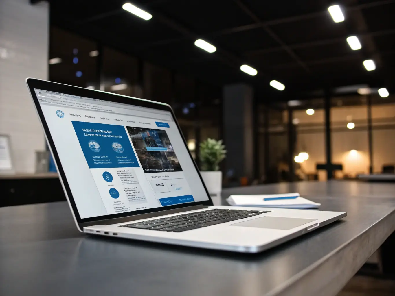 A clean and modern website design displayed on a laptop screen, representing Novaluchs' web design and hosting services.